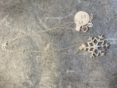 VTG 1990’s/2000’s STERLING SILVER SNOWFLAKE PENDANT NECKLACE – FINE JEWELRY