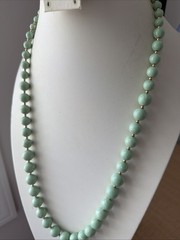 Vtg Monet Mint Green Necklace: Gold Tone/ Very Good Pre-owned Condition