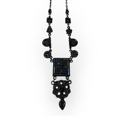 Fairy Grunge Whimsygoth Romantic Vintage Iridescent Stone Art Deco 15″ Necklace