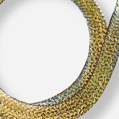 Vintage Gold Tone Herringbone Necklace Cobblestone Reversible Wide 11mm 17.75”