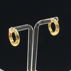 Hoop Earrings Gold Tone Huggie Pierced .75″