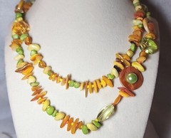 Vintage Tropical Colorful 36in Necklace