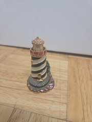 Vintage Bejeweled Enameled Lighthouse Hinged Trinket Box – Magnetic Closure