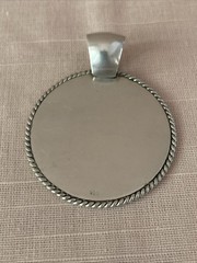 Vintage Sterling Silver 925 Engravable Flat Round Pendant 1 3/4″ Diameter 26g