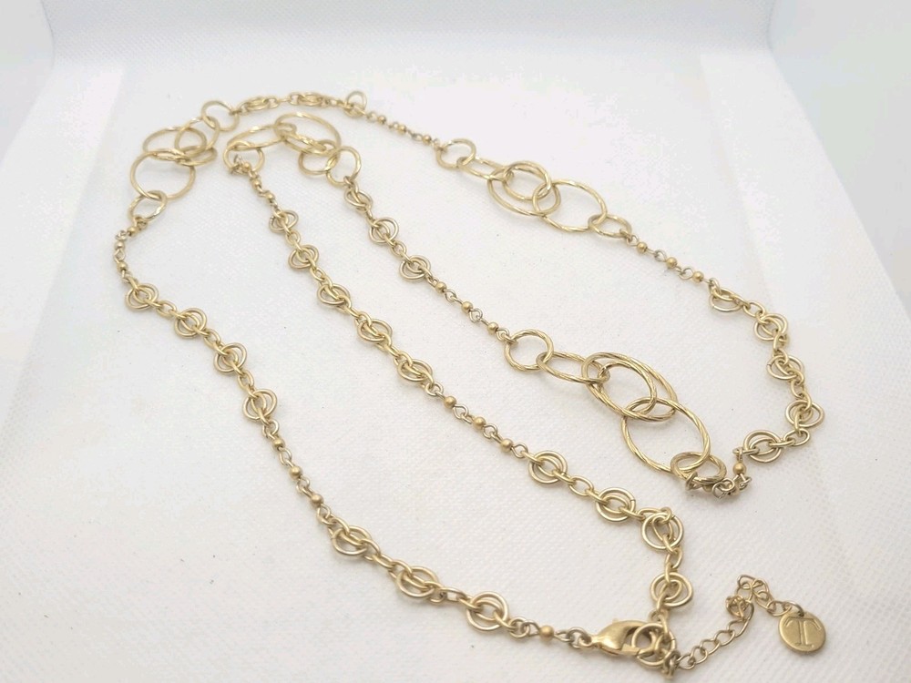 Vintage TRIFARY Gold Tone Long Chain Necklace 36in.