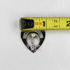 Vintage Crea Sterling Nassau Charm Pendant Faux Pearl Garnet Bahamas Palmtree