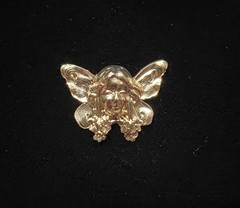 Vintage Brass Stamping Art Nouveau Design 22K Gold Plated for Jewelry/Crafting