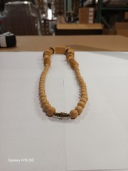 Vintage 1970’s Chunky Wood Bead Statement Necklace “Boho” 26in Matinee/Barrel…