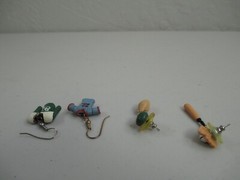 Vintage Sports Earrings hand made polymer clay baseball football