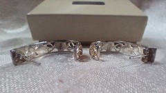 Vintage Avon Sterling Silver 925 Enamel Flower Heart Filligree J Hoop Earrings