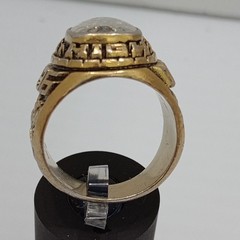 1996 Dustin Pioneer High School Class Ring Gold Tone SZ 8.5 Y2K Era Karate ACCR