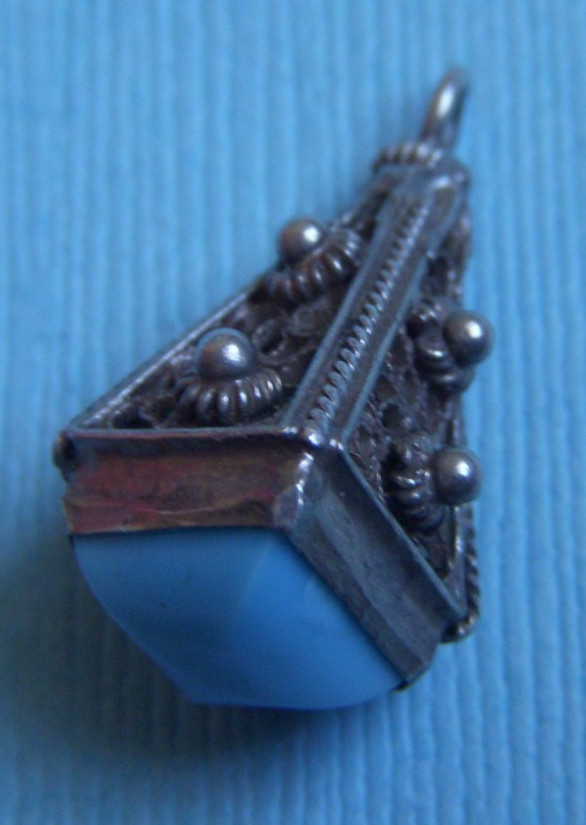 Vintage Etruscan fob silver charm