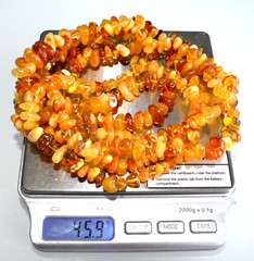 ✅135 cm=46gr RUSSIAN SOVIET BALTIC AMBER BEAD NECKLACE 琥珀 BRACELET STONE PENDANT