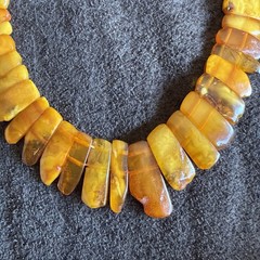 Old Amber Necklace 19” Vintage See Photos 1 Piece Is Broken