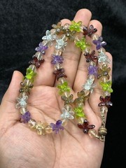 Very Unique Natural Faceted Multi Gemstone Beaded Beautiful Necklace