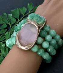 ESTROSIA Milano Italy Semi-precious Gemstone Multi-strand Bracelet