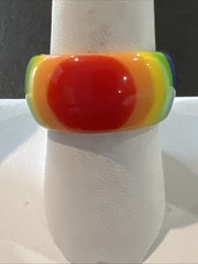Vintage Lucite Plastic Ring Size 8.5