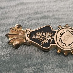 ‘Gold Top’ 10K Gold Filled GF Victorian Collar Bar Pin Brooch VTG Signed FM CO.
