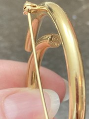 Estate Vintage 1 5/8″ PBD 14K Polished Yellow Gold Circle Spiral Pin/Brooch 4.5g
