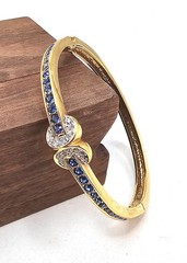 Vintage Camrose & Kross Jacqueline Kennedy Hinged Bangle Crystal Bracelet Med-Lg