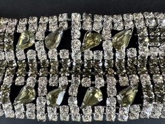 3 Piece VTG Clear White Rhinestone Wedding Necklace Bracelet Pin Costume Jewelry