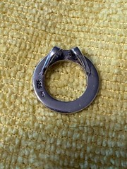 Vintage 925 Sterling Silver Marcasite Open Circle Slide Pendant Hidden Bail