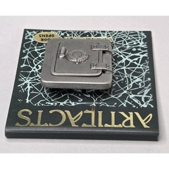 JJ Safe Door Opens Pewter Brooch Gold Tone Money Bag Inside