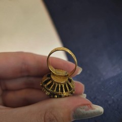 Vintage Gold Tone Cocktail Ring Set Teal, Faux Opal Sarah Coventry & Fire Flower
