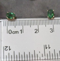 Vintage Genuine Oval-cut Emerald & 14K Gold Stud Earrings. New in JC Penny’s Box