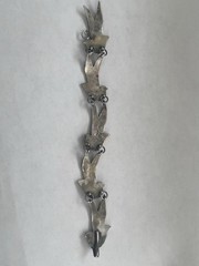 Vtg Los Castillo TAXCO mexico sterling swallow Bird link bracelet 6.5 in