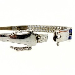 Contemporary Marked BBJ Sterling Silver 2 Row Amethyst Tennis Bracelet