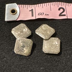 Antique PSM Phillip-Simons Co Belais 14K White-Gold-Front Cufflinks Square Shape