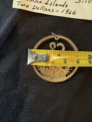 Silver Vintage Bahamas Cut Coin Pendant 1966 See Pictures Details