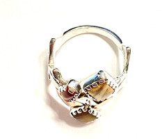 Vintage Sterling & Copper Carolyn Pollack Zig Zag Multi-Gemstone Ring Size 8.25