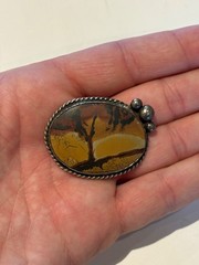 Nice MCM Sterling Silver and Stone Pendant, Unusual – 17.6 Grams