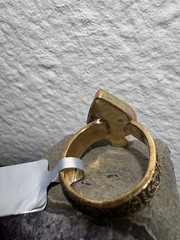 Spade-Shape Aurora Stone Adjustable Copper Ring