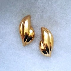 LARGE BOLD Vintage 1970-1990 Solid 14K Yellow Gold Omega Back Earrings 13.1 g.