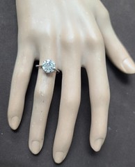 Platinum Vintage Engagement Ring 2.35ct. Lab Grown Round Old Euro Cut Diamond