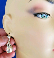 Original Vintage 925 Sterling Silver Dangle Drop Earrings Jewelry Gift Women