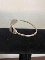 Vintage Bracelet Mexico Alpaca Silver Celestial Abalone Mother of Pearl Inlay