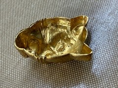 2 Vintage Raw Brass Tiger Head Stamping High Relief 21mm Flat Back NOS