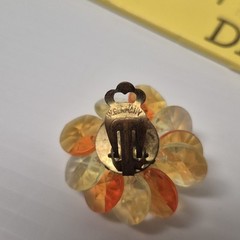 W Germany Necklace & Clip On Earrings Translucent Plastic Lucite Beaded Vtg