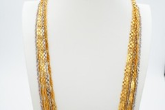 Vintage Necklace Silver Gold Tone Multi Strand 30″