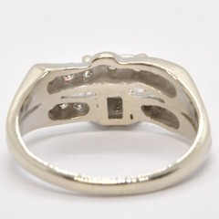 VINTAGE 14K WHITE GOLD ILLUSION SET 1/3CTW DIAMOND BRIDAL ENGAGEMENT ESTATE RING
