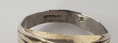 Antique Edwardian Sterling Silver & 10K *E* Initial Signet Ring Lot Sz~ 11.75