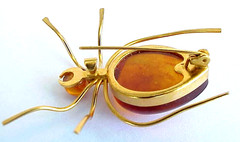 ✅BALTIC AMBER RUSSIA SOVIET INSECT SPIDER BROOCH 22k GOLD JEWELRY 老琥珀 PIN ORDER