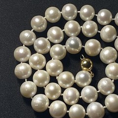 Necklace Cultured Pearl 14k 9mm Ball Clasp Big Pearls 10mm To 11mm Big Pearls