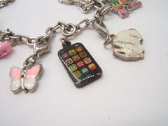 CHARM IT! BRACELET & 11 CHARMS ENAMELED PUPPY BUNNY CUPCAKE CELL PHONE CAKE +