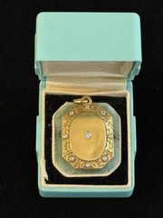 Antique Vintage Victorian 14k 15k Gold Locket Diamonds Monogrammed *As Is* 10 g