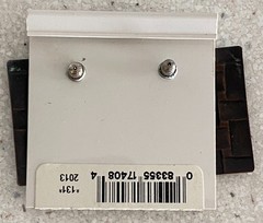 Napier Square Enamel Earrings Brown Red Basketweave Pierced Surgical Steel